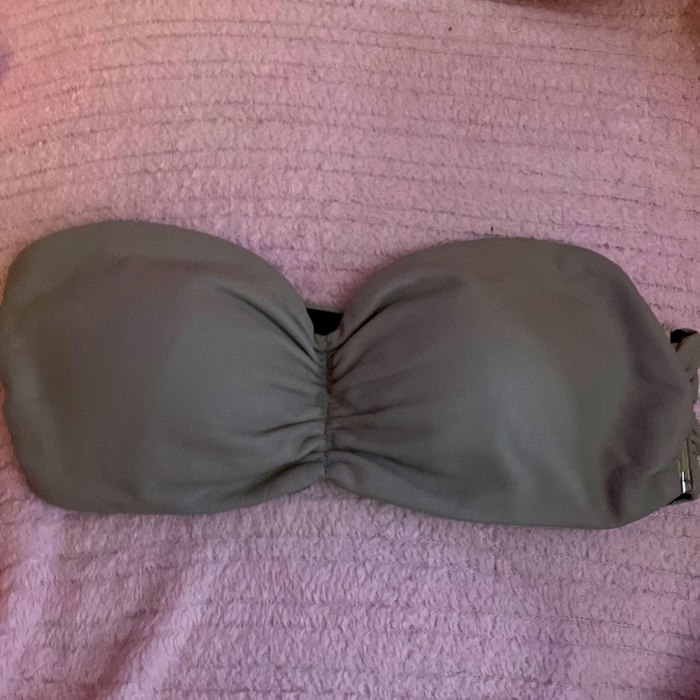 John Elliott GRACE Cinched Taupe Bralette S REAL Lambskin soft LEATHER Neutral